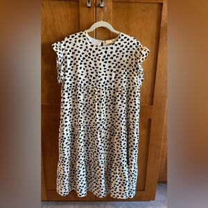 Heart Print Dress LOVE, OLIVE CO Black and White Tiered Midi Dress – Size Large